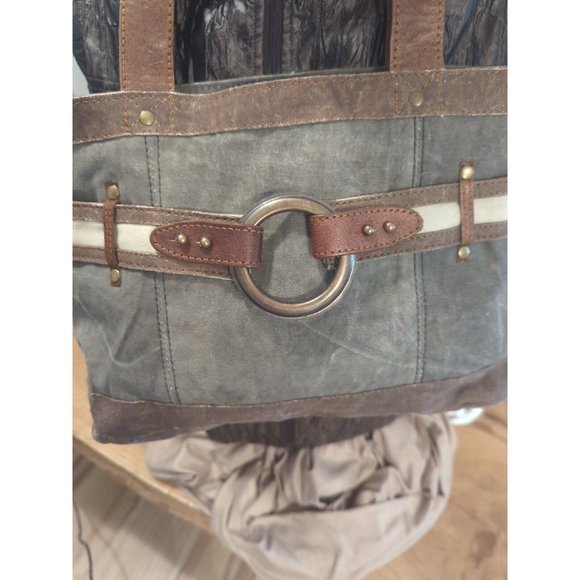 Mona B upcycled canvas purse - Picture 2 of 4